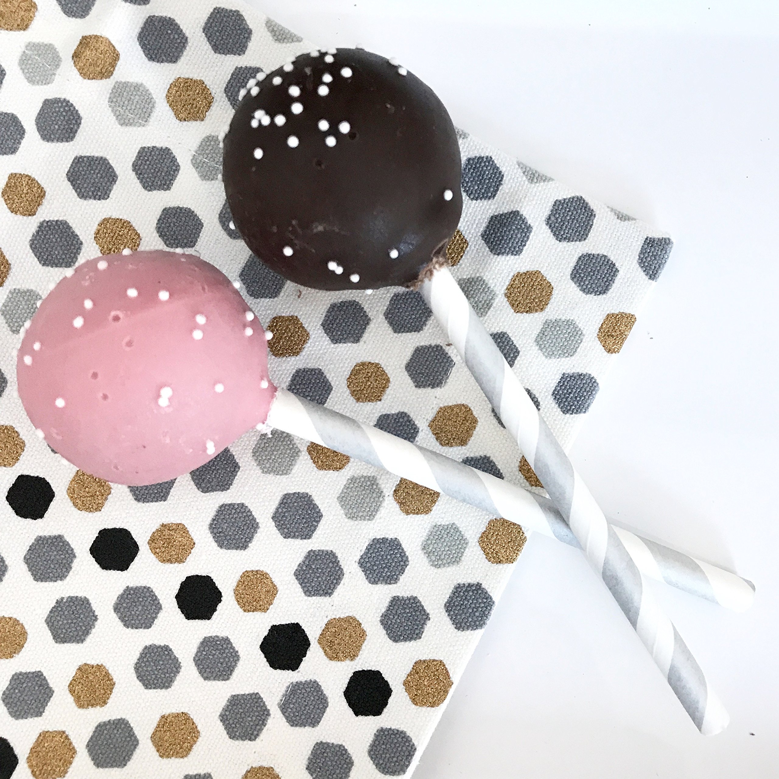 Pink & Silver Paper Straws 7.75