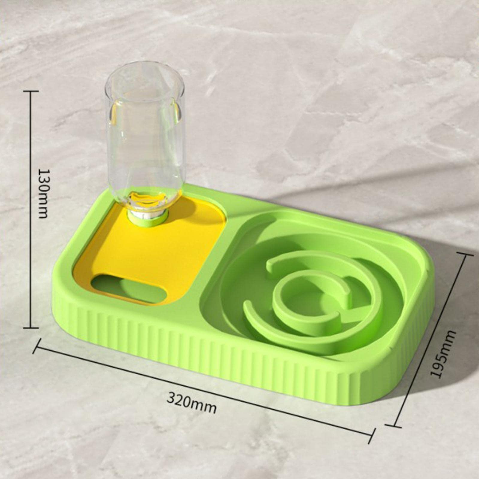 Durable Slow Feed Pet Bowl - No-Spill Automatic Dog & Cat Feeder for Small & Large Breeds | Green Pet Food Dispenser | Perfect for Mealtime Portion Control & Mess-Free Feeding | Ideal for Puppies, Kittens & Senior Pets