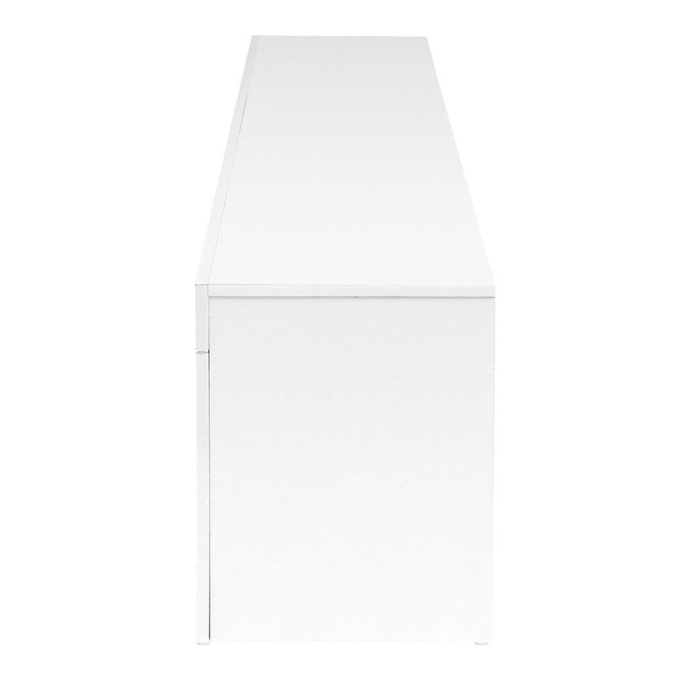 Artiss 145cm White Angus Entertainment Unit TV Cabinet with LED Lighting - Perfect for Living Room, Bedroom & Home Theater Setup