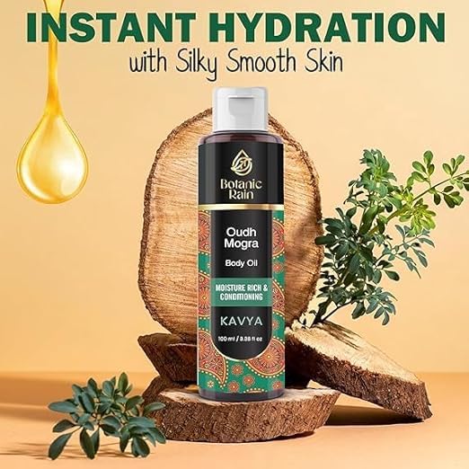 Pure Ayurveda Body Oil with Oudh & Mogra | Fragrance-Free Moisturizing Oil for Dry Skin | Perfect for Massage, Aromatherapy & Daily Skincare Routine