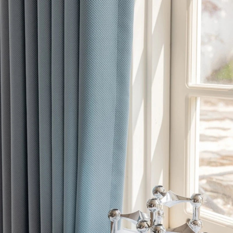 Amalia Cotton Linen Japandi Textured Room Darkening Curtains - Blackout Window Drapes for Bedroom, Living Room & Nursery - Noise Reducing & Light Blocking Home Decor