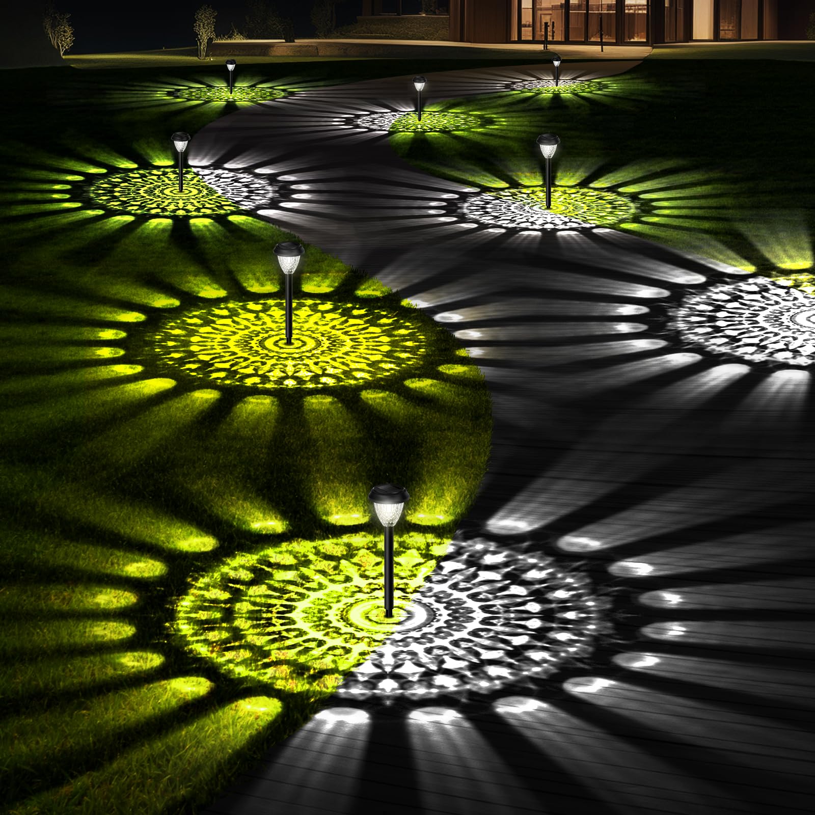 8 Pack Super Bright Solar Lights for Outdoor - Waterproof Solar Pathway Lights with Auto On/Off, 12H Runtime - Perfect for Garden, Yard, and Landscape Lighting (Dusk to Dawn Operation) - Ideal for Walkways, Driveways, and Patio Decor