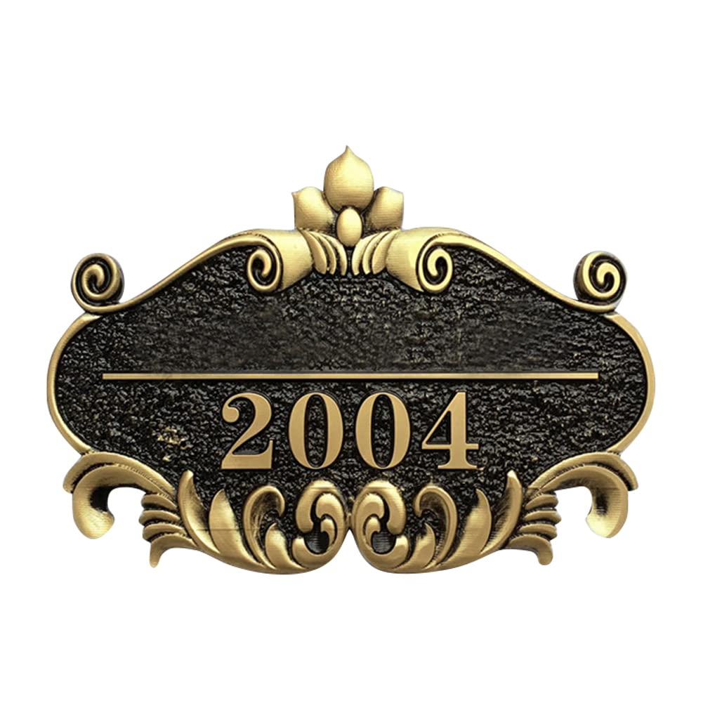 Custom Cast Metal House Address Plaque - Personalized Home Number Sign with Wall Mount, Mailbox & Street Name Plate - Durable Acrylic Door Number for Curb Appeal & Home Security
