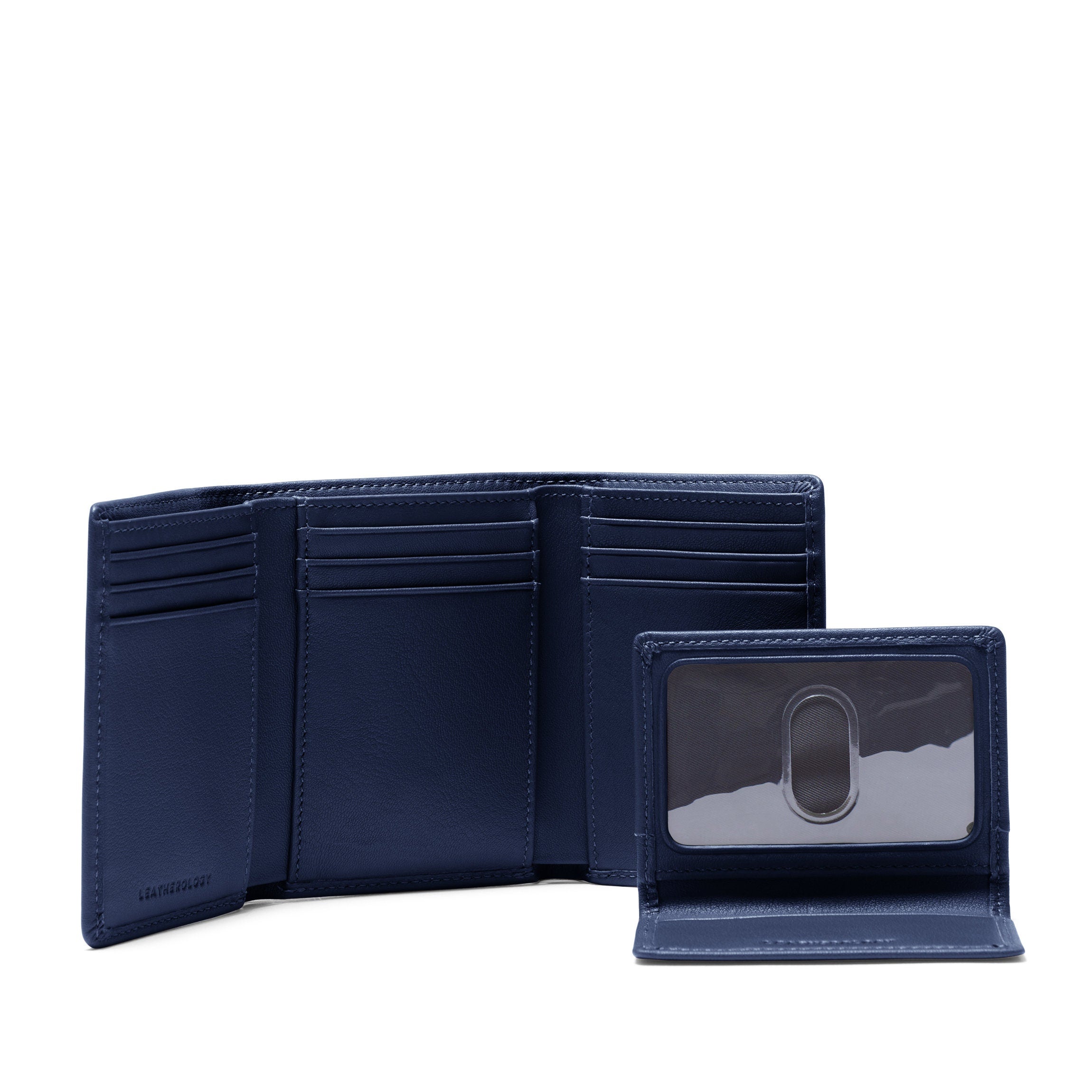 Premium Navy Blue Trifold Wallet with Card Slots - Slim RFID Blocking Leather Wallet for Men - Perfect for Everyday Use, Travel & Business