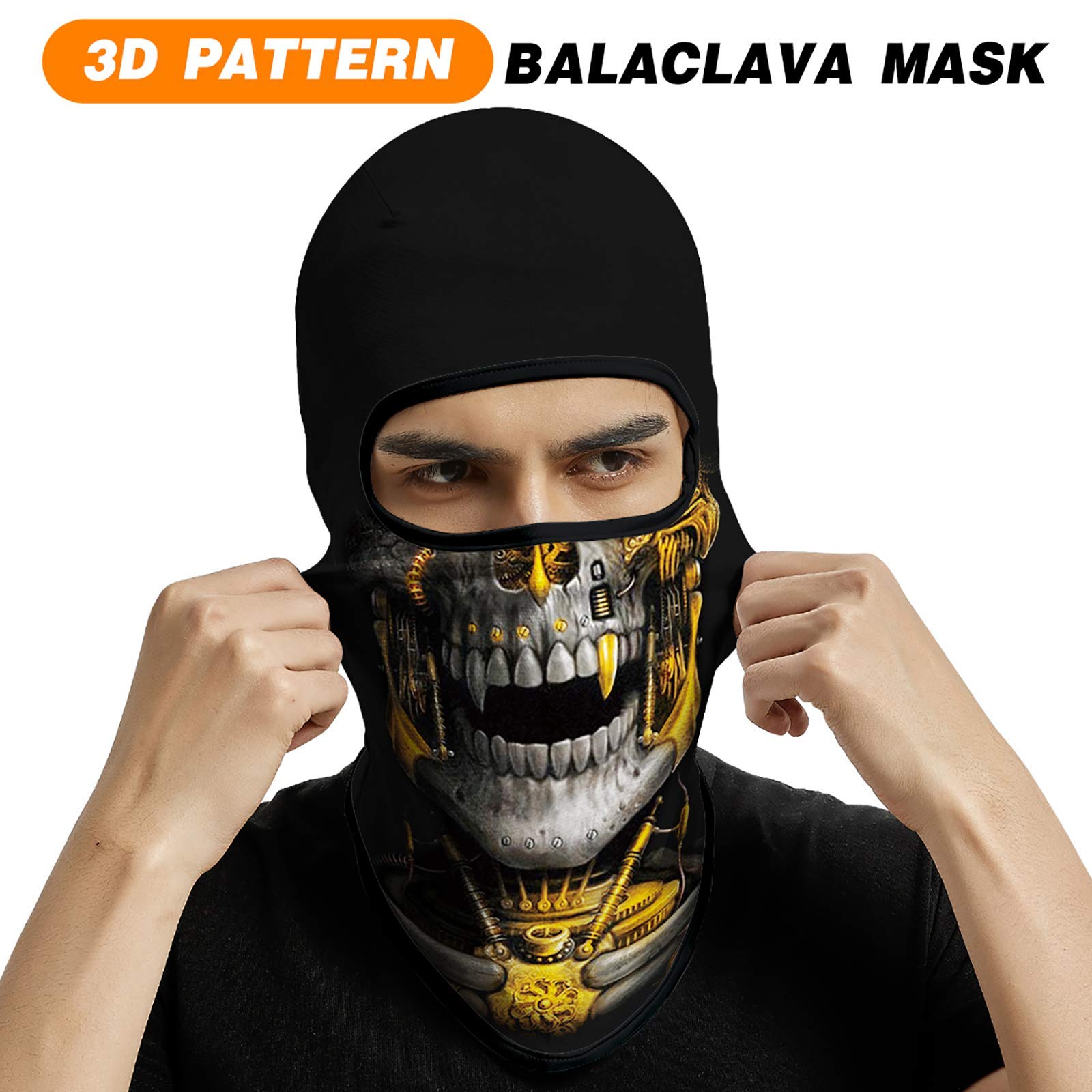 Venswell 3D Skull Balaclava Face Mask - Warm Winter Ski Mask for Men & Women - Cycling, Motorcycle, Snowboarding, Halloween Costume - Windproof Full Face Cover for Outdoor Sports & Cold Weather Activities