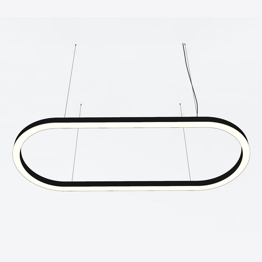 Modern LED Oval 80x80 Pendant Light - Energy Efficient Hanging Fixture for Kitchen Island, Dining Room & Living Room Ceiling
