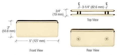 CRL BGC180BR Polished Brass Beveled 180° Glass-to-Glass Clamp - Premium Hardware for Shower Doors, Glass Partitions & Display Cases