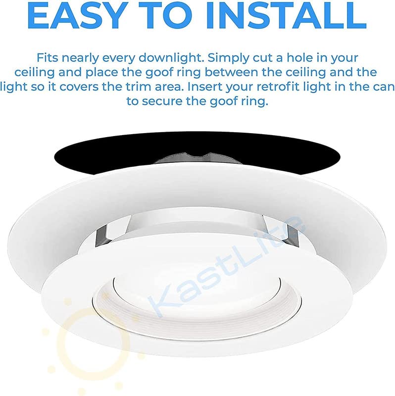 KastLite Custom Sized White Square Goof Rings - .080