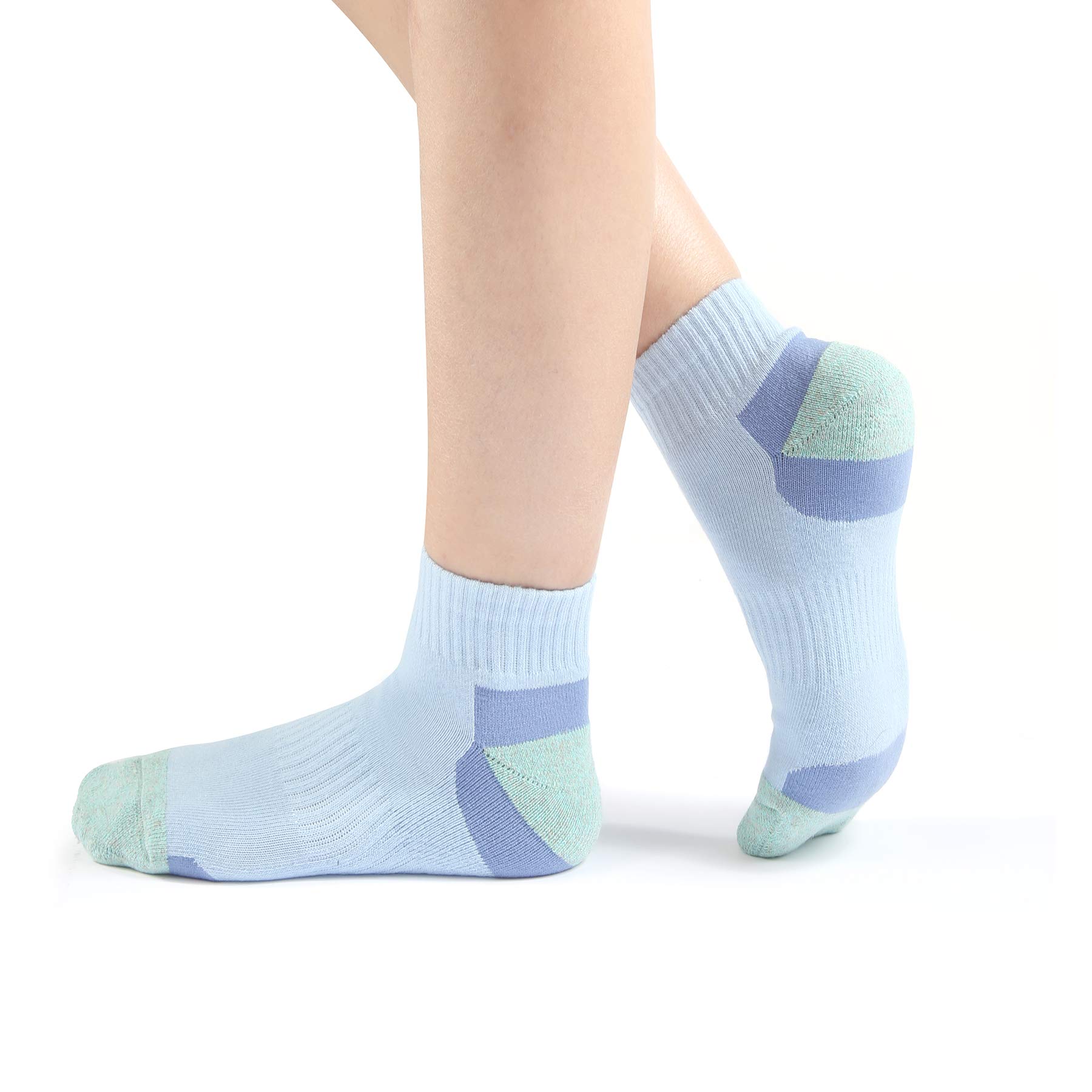 Hepsibah Women's Athletic Ankle Socks - 6 Pack Cotton Running Socks with Thick Cushion, Low Cut Sport Socks for Jogging, Gym & Everyday Comfort