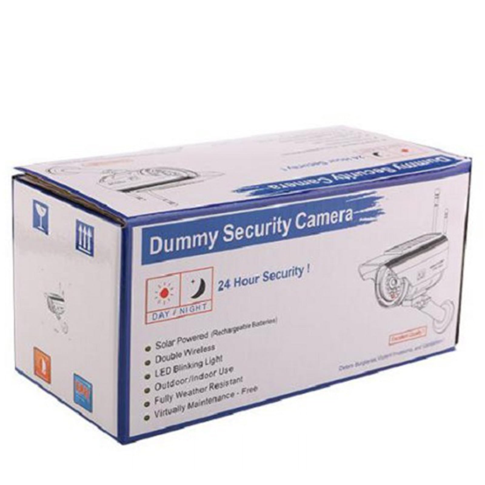 Solar-Powered Fake CCTV Security Camera with LED Light - Dummy Surveillance Camera for Home & Business Security