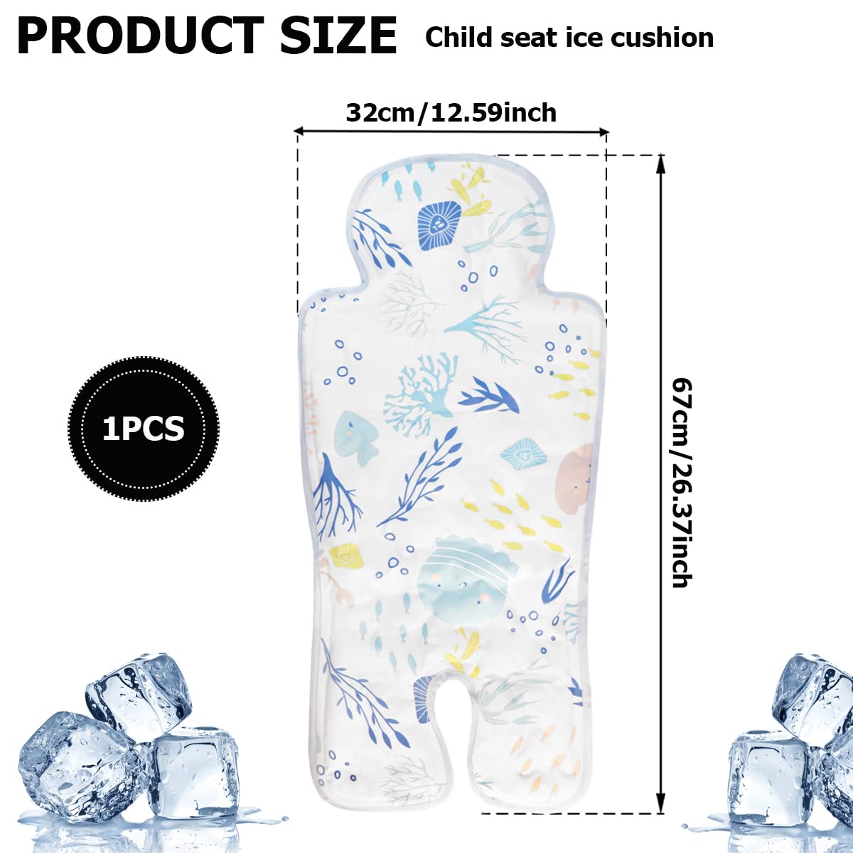 Cooling Gel Car Seat Pad for Baby Stroller, High Chair & Child Safety Seat - Breathable Ice Mat for Hot Weather, Travel & Outdoor Use (Color 2)