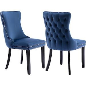 D-4 Blue Velvet, Wood Legs