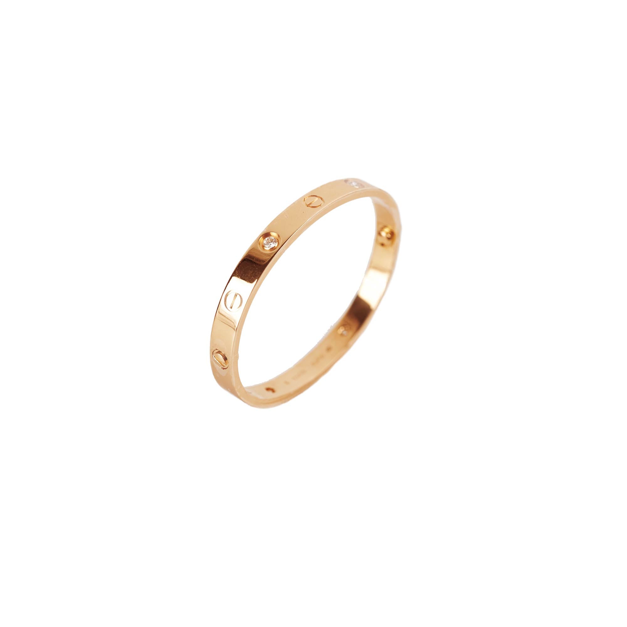 Cartier Love Bracelet 4 Diamonds 18K Yellow Gold Size 16 - Luxury Jewelry Gift for Women, Anniversary & Valentine's Day Present