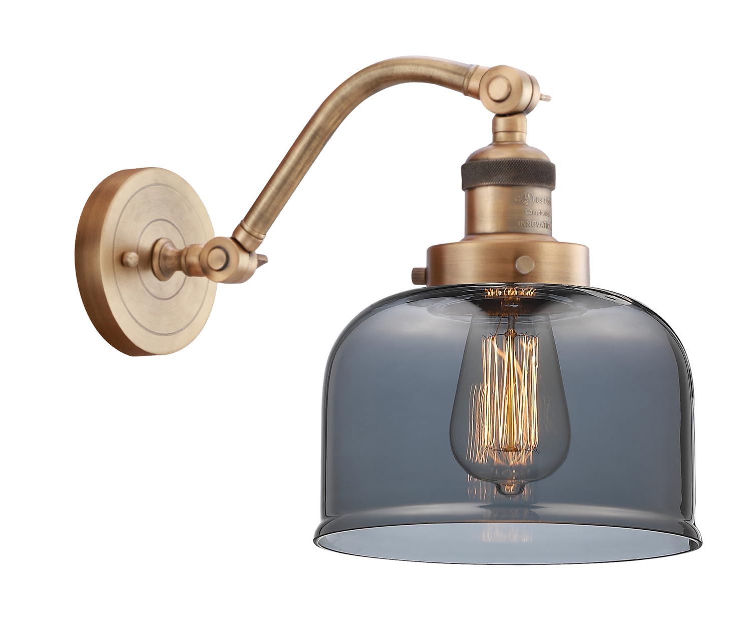 515-1W-BB-G73-LED Bare Bulb 1 Light Cord Set in Brushed Brass - Vintage Style Edison Bulb Lighting for Home Decor, Cafe, Restaurant & Retail Display