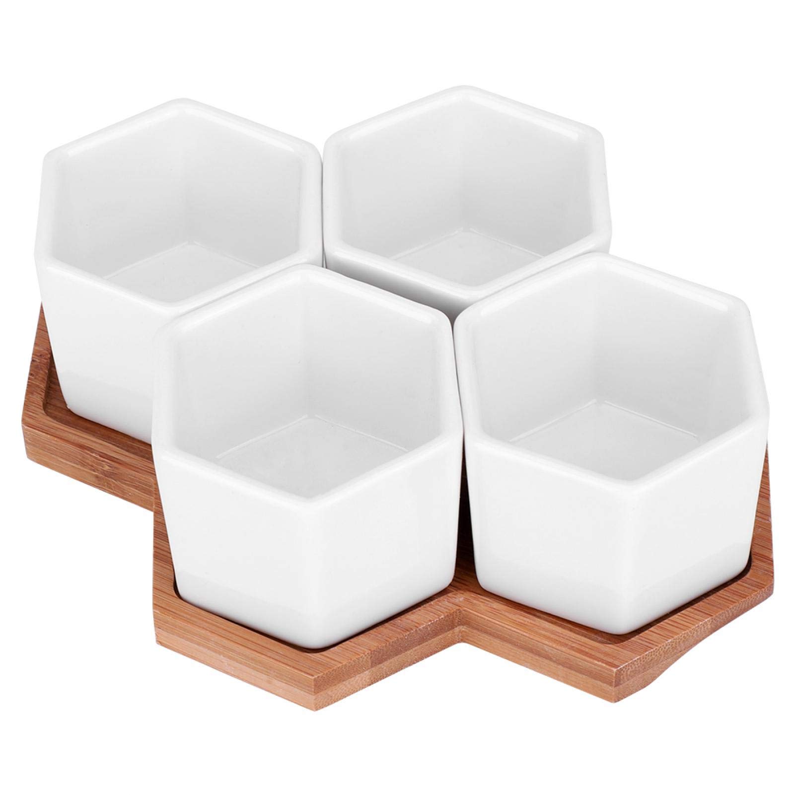 Stylish Ceramic Plant Pots - 4Pcs Set for Succulents, Flowers & Indoor Plants | Perfect for Home, Garden, Office Desk & Front Porch Decor | Durable Gardening Planter for Indoor & Outdoor Use