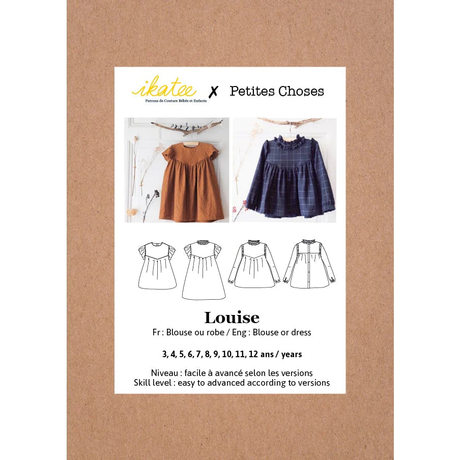 Louise Blouse and Dress Sewing Pattern for Girls Age 3-12 Years | DIY Children's Clothing | Perfect for Birthday Dresses, School Outfits & Special Occasions