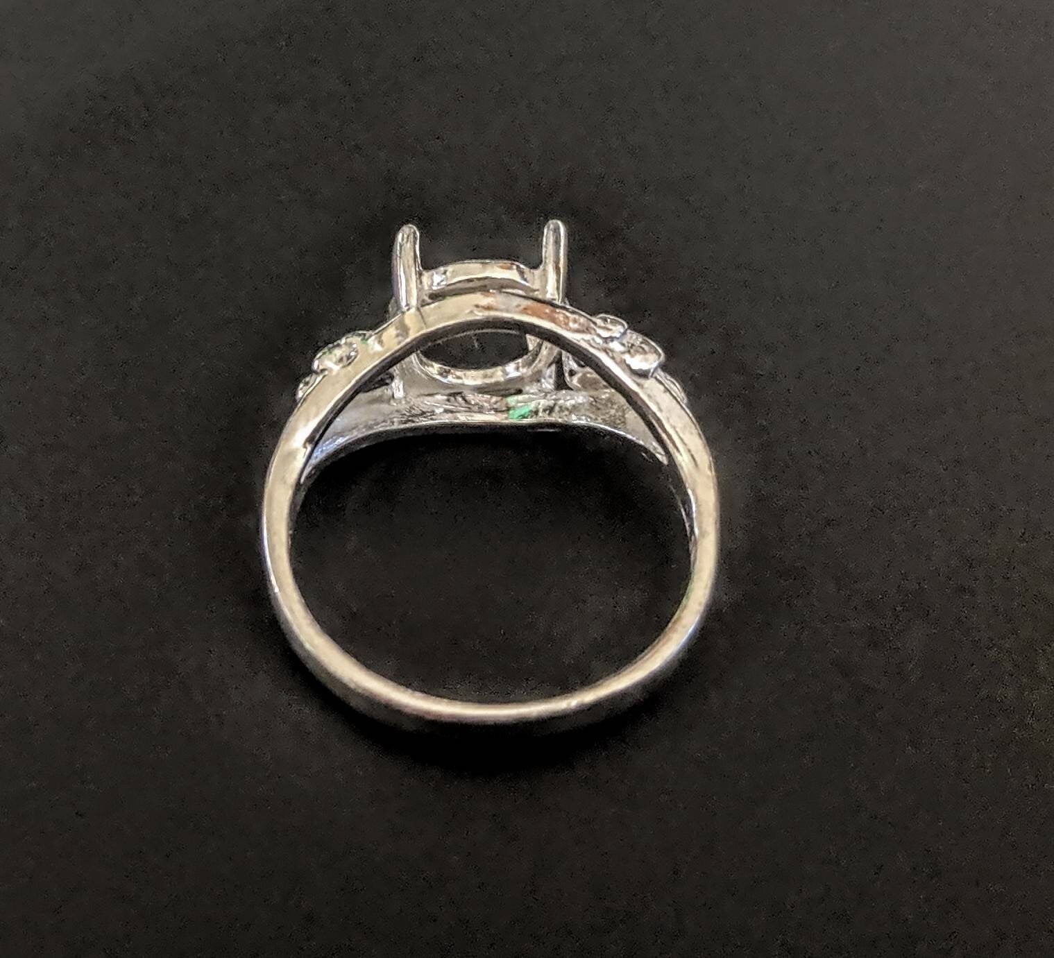 Solid Sterling Silver or 14kt Gold 7x5mm to 12x10mm Oval Cabochon Leaf Ring Setting - Size 5 to 8 (163566/143566) - Perfect for Handmade Jewelry, Nature-Inspired Designs & Custom Engagement Rings