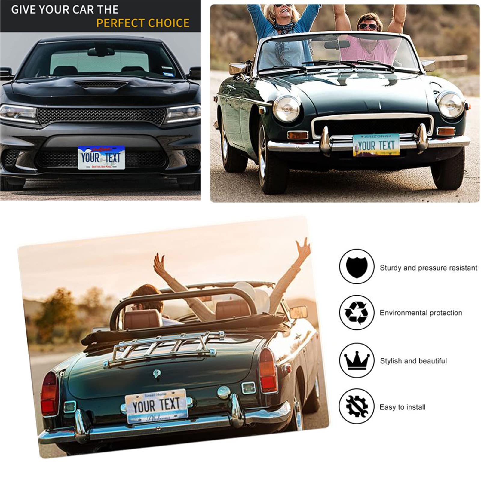 Custom Personalized Rhode Island License Plate - 6x12 Inch Aluminum Metal Car Tag for Front of Vehicle | Unique 50 State Collection | Perfect for Car Enthusiasts & State Pride Gifts