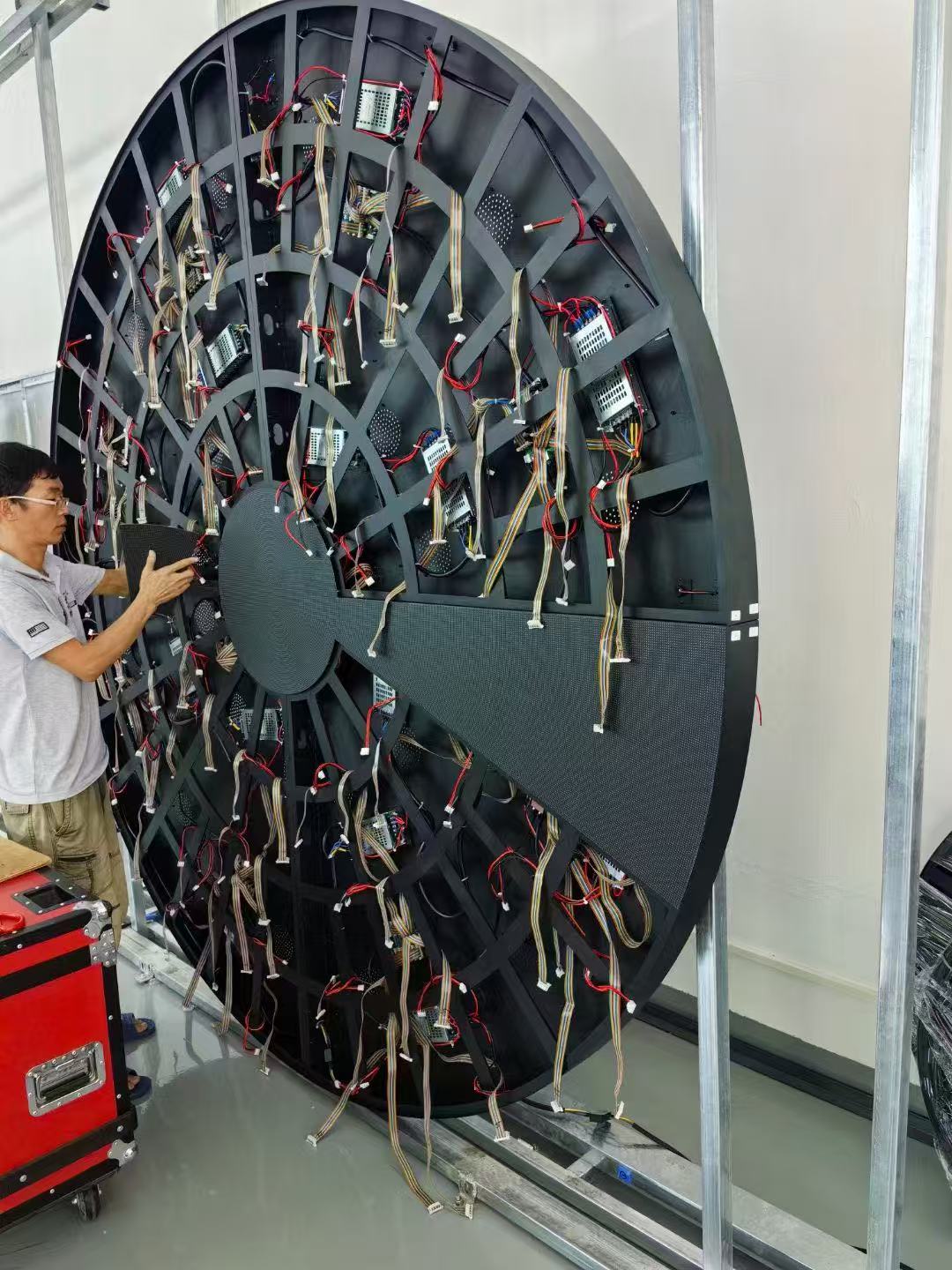 P2 Indoor Round LED Display - Single Face Circle Logo LED Sign for Business Advertising & Brand Promotion - Perfect for Retail Stores, Restaurants, and Office Lobbies