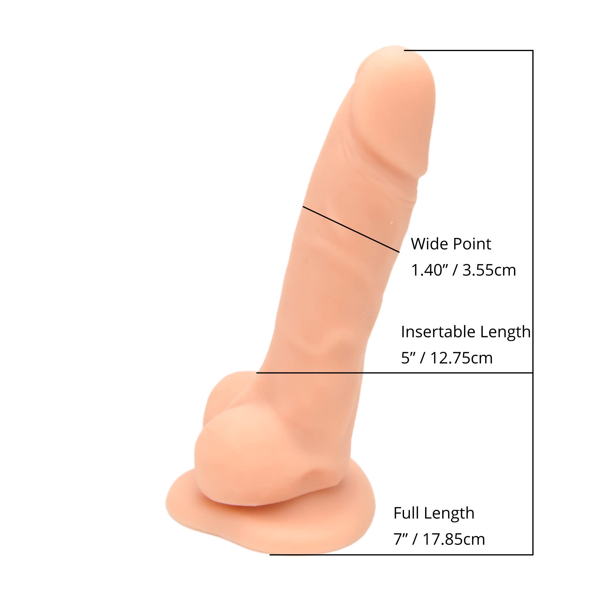7 Inch Realistic Silicone Dildo with Strong Suction Cup - Lifelike Adult Sex Toy for Solo Play & Couples Use - Perfect for Bedroom Fun, Shower Play & BDSM Scenes