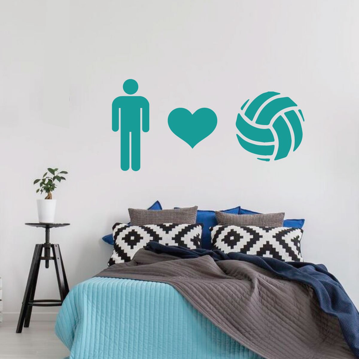 Heart Volleyball Wall Decal - Premium Vinyl Sports Decor for Boys Bedroom, Playroom & Game Room - Perfect for Sports Lovers & Team Spirit Decorations