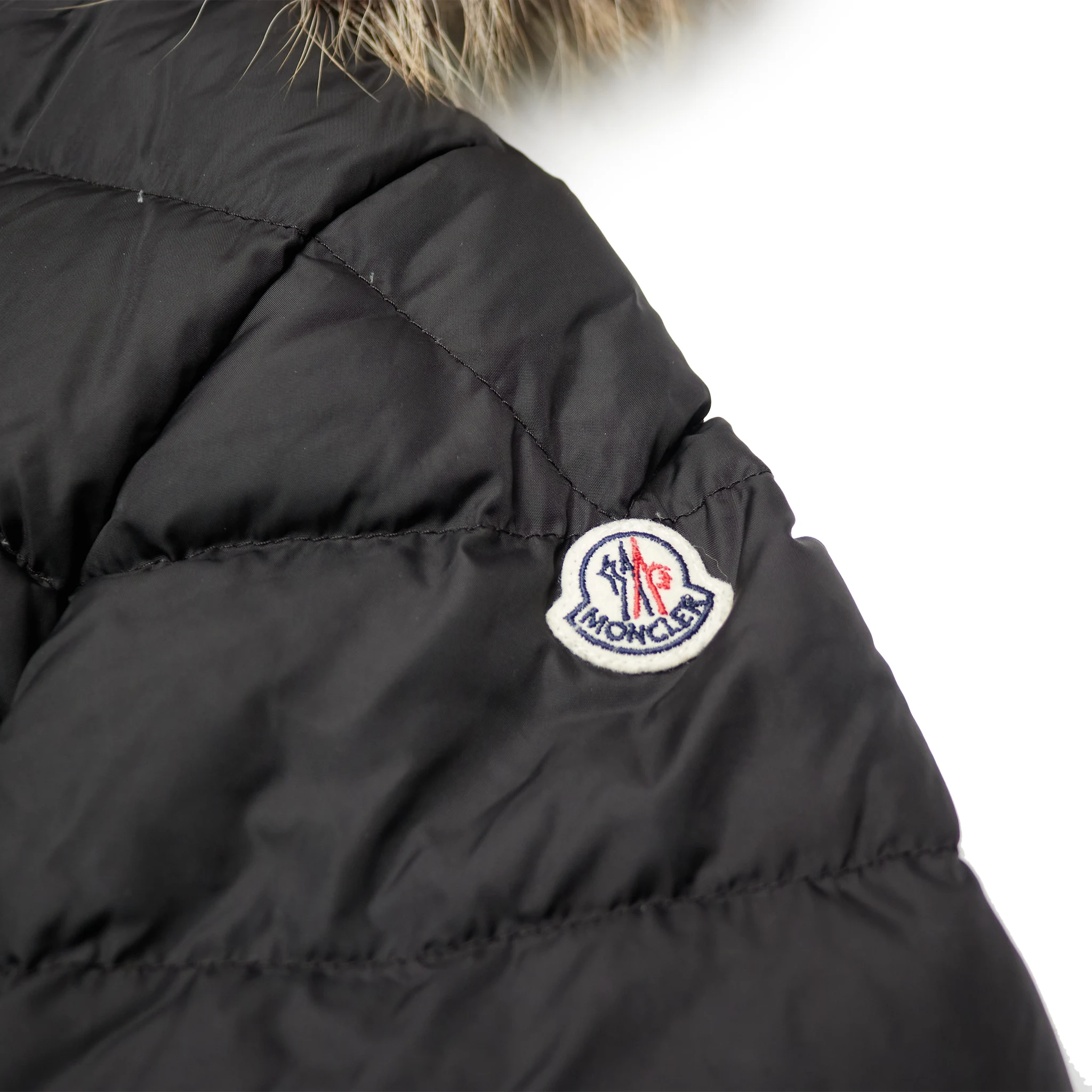 Authentic Moncler Cluny Black Short Down Jacket with 100% Real Fur for Kids | Premium Preloved Winter Coat | Perfect for School, Outdoor Play & Cold Weather