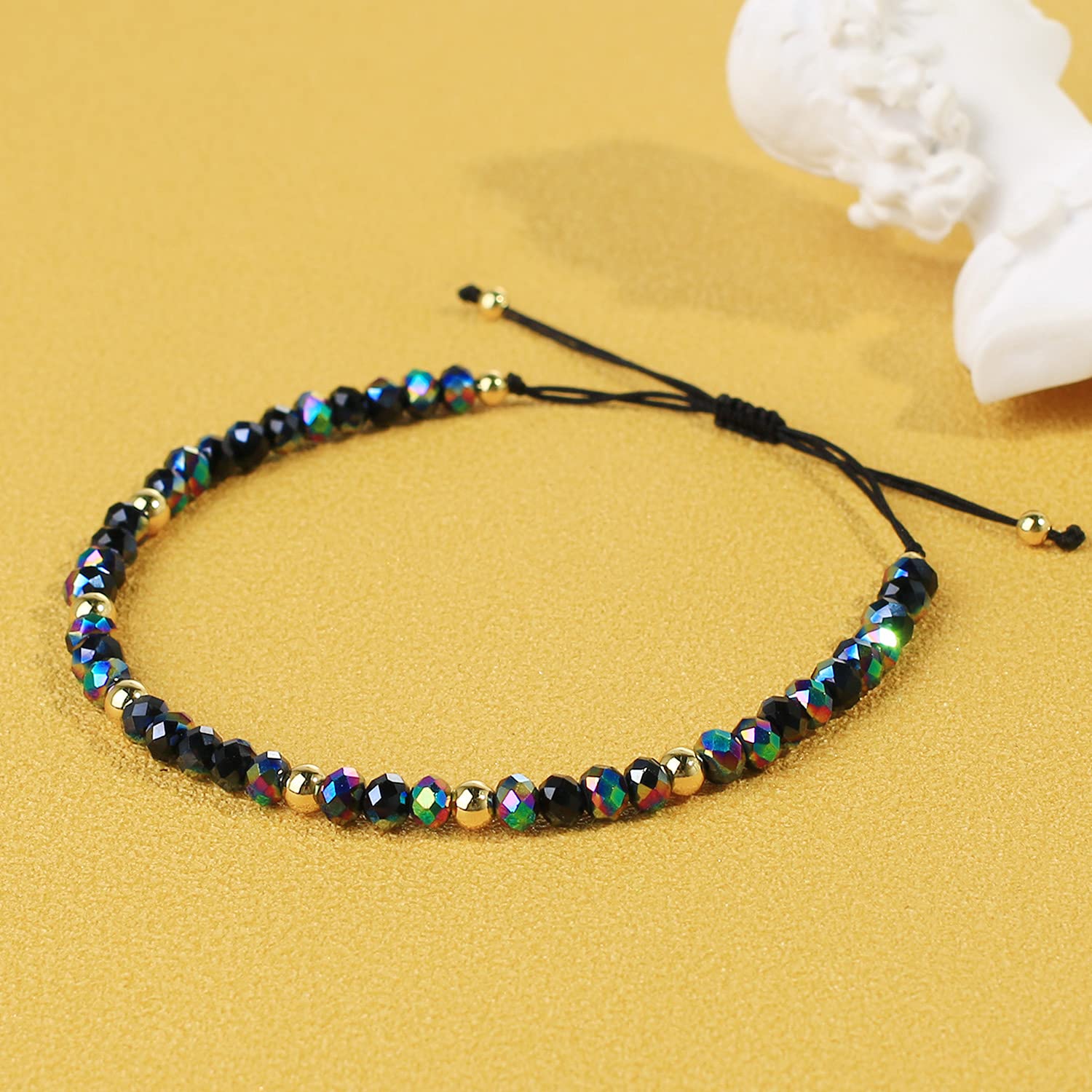 KELITCH Women's Crystal Boho Friendship Bracelet Set - Elegant Beaded Strand Bracelets for Beach, Party & Everyday Wear - Stylish Jewelry Gift for Her