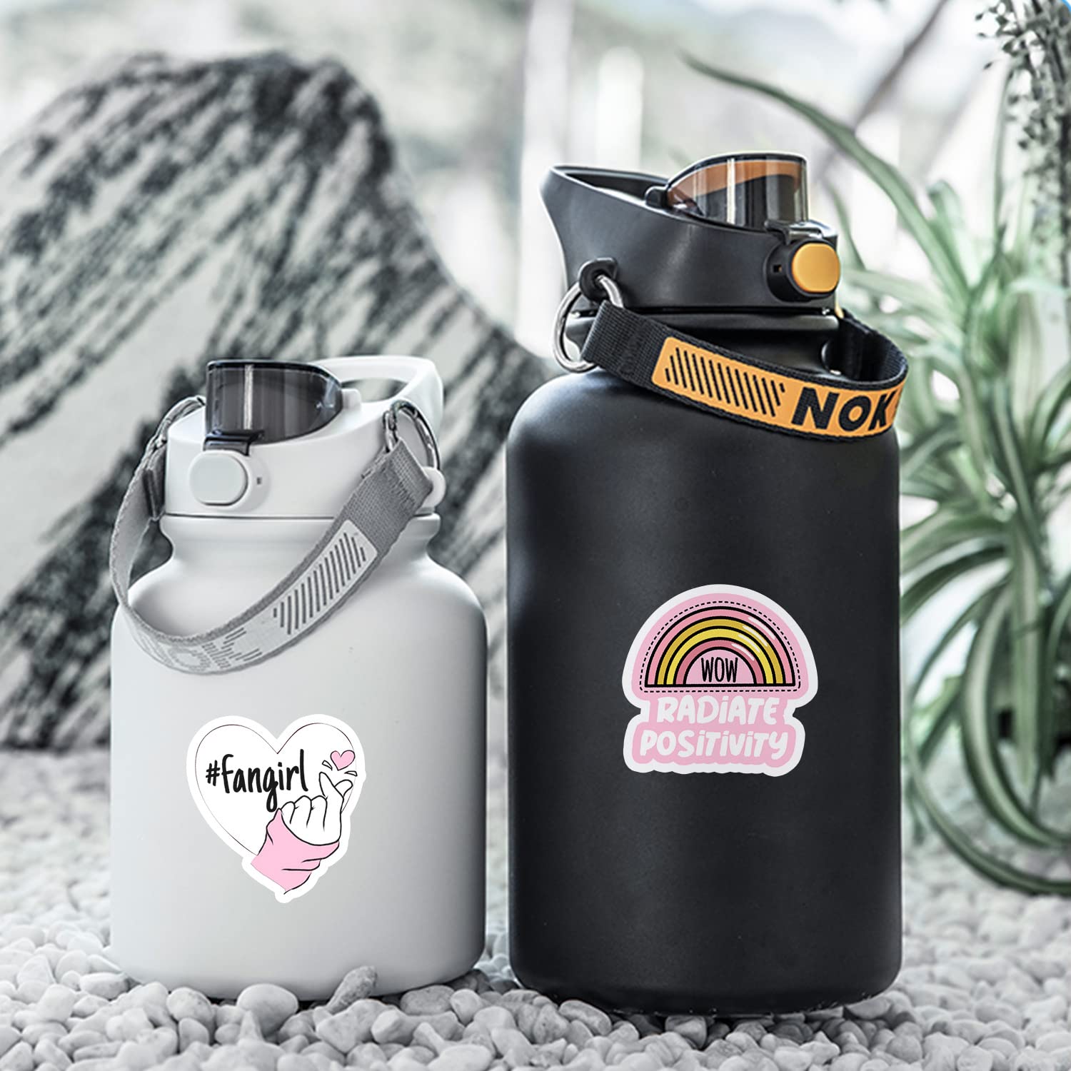 Cute Waterproof Stickers for Water Bottles, Laptops, Tablets, Phones, Skateboards & Travel Cases - Fun Decorative Sticker Pack for Adults, Teens & Kids (Pink Design) | Perfect for Personalizing School Supplies, Gym Bottles & Tech Accessories