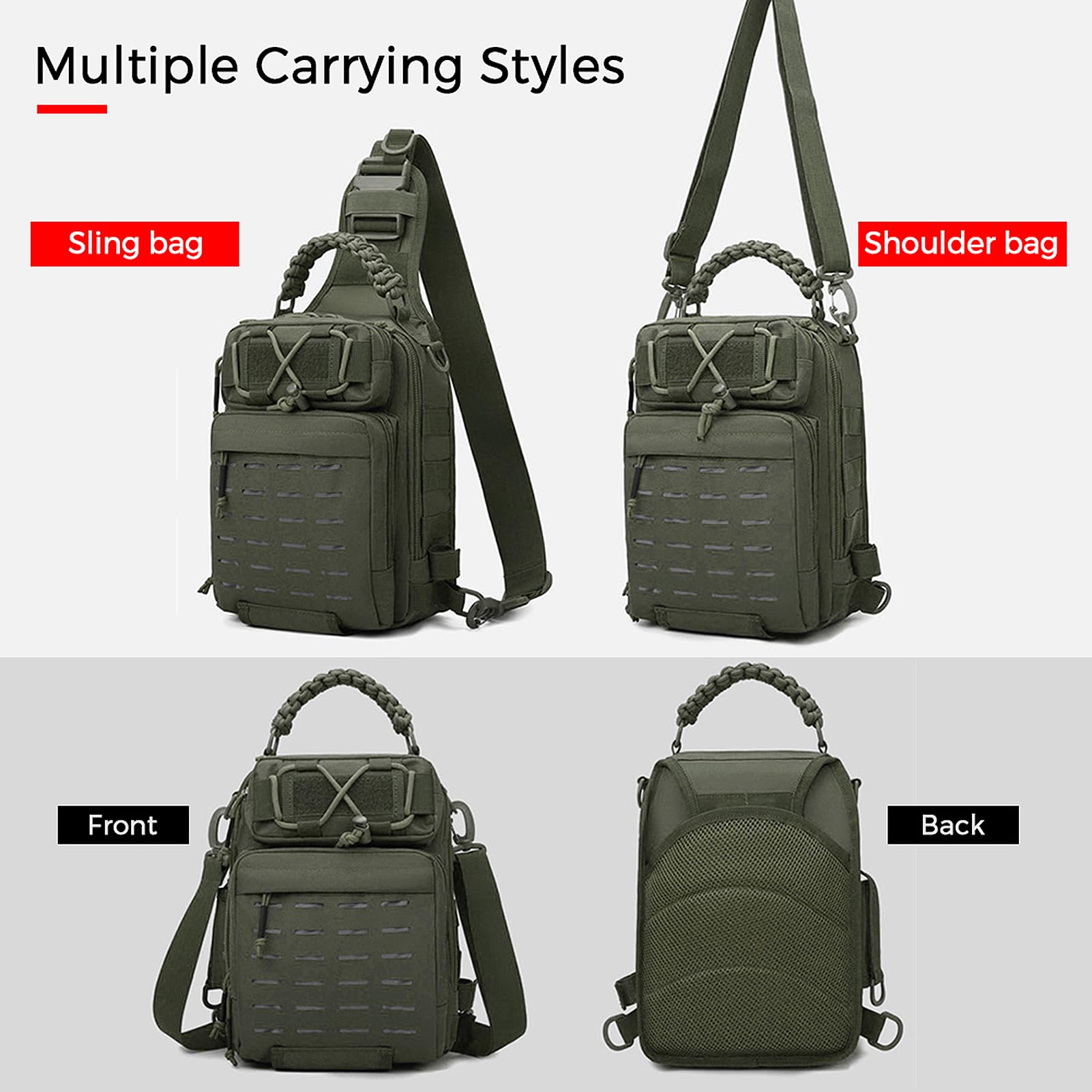 **Doorslay Fishing Sling Bag - Waterproof Tackle Storage Bag for Fishing Gear, Hiking, Hunting & Camping - Compact & Durable Outdoor Accessory for Anglers & Adventurers**