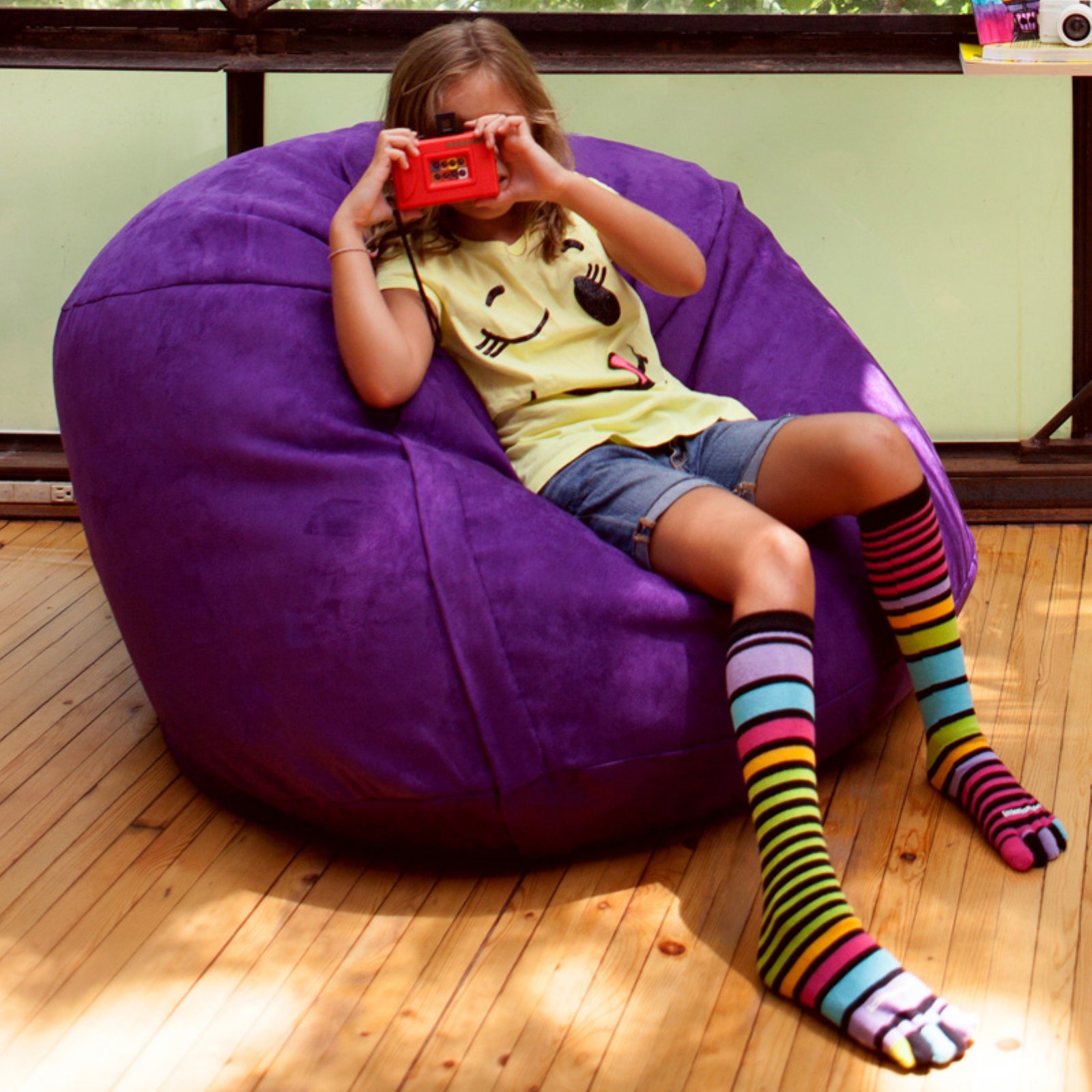 Jaxx 3 ft Bean Bag Chair with Removable Cover - Lime Green Comfortable Lounge Chair for Kids & Adults - Perfect for Bedroom, Game Room & Dorm Relaxation