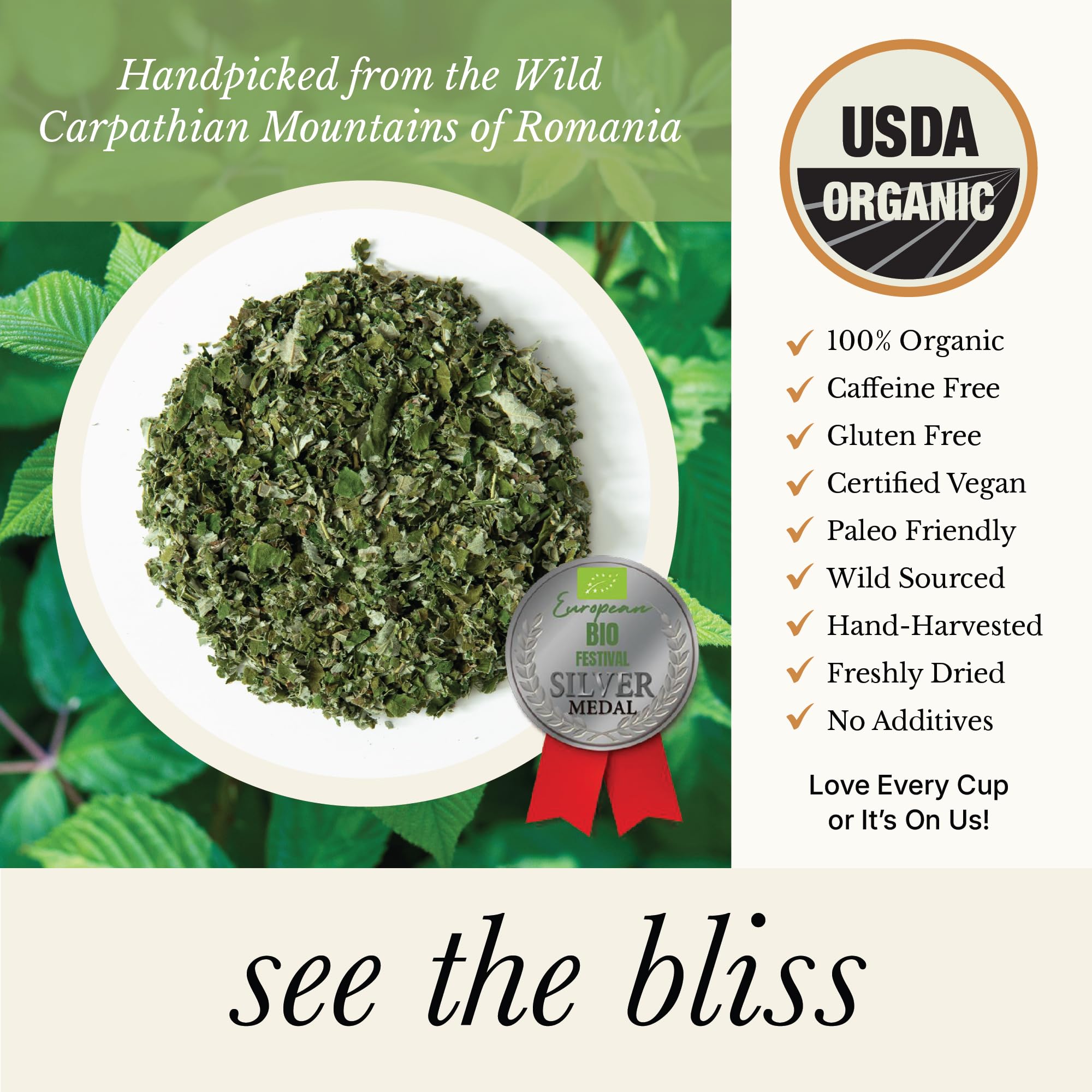 Organic Red Raspberry Leaf Tea for Pregnancy & Menstrual Support - 100% Natural Loose Leaf Herbal Tea - 1.76 Oz (25 Servings) - Perfect for Relaxation & Women's Wellness