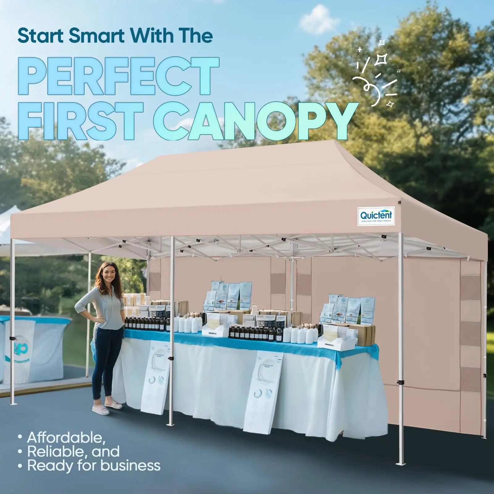 Heavy Duty Commercial Pop Up Canopy Tent - Waterproof Instant Shelter for Outdoor Events, Parties, Markets & Camping