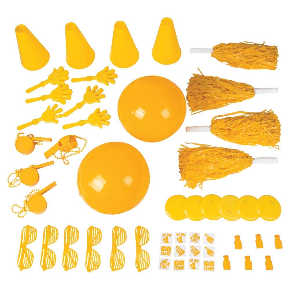 Fun Express Yellow School Spirit Assortment - 50-Piece Bulk Toy Set for Classroom Rewards & Party Favors - Perfect for School Events, Birthday Parties & Team Spirit Activities