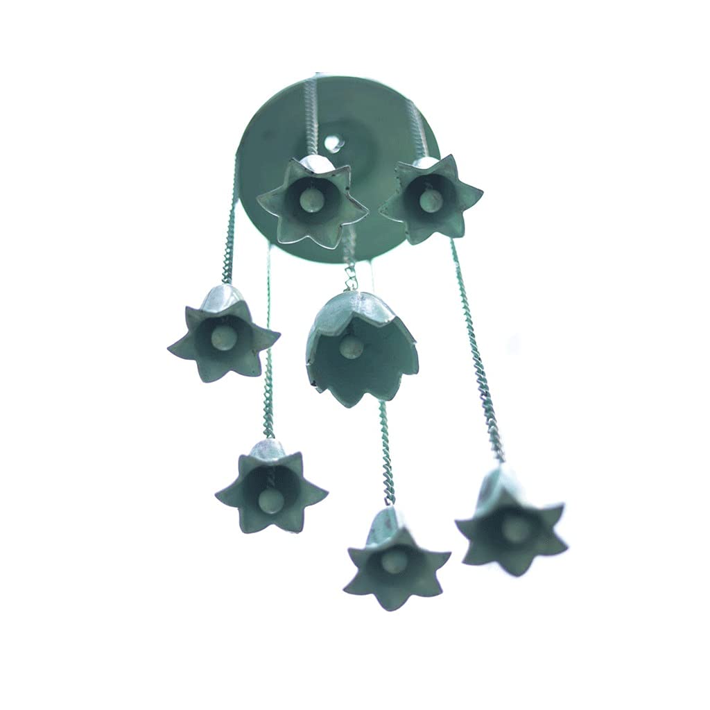 FXJ 27 Inch Retro Wrought Iron Wind Chimes - Outdoor Garden Decor with Metal Bird Hanging Wind Bell in Blue (68cm) - Perfect for Patio, Porch & Backyard Relaxation