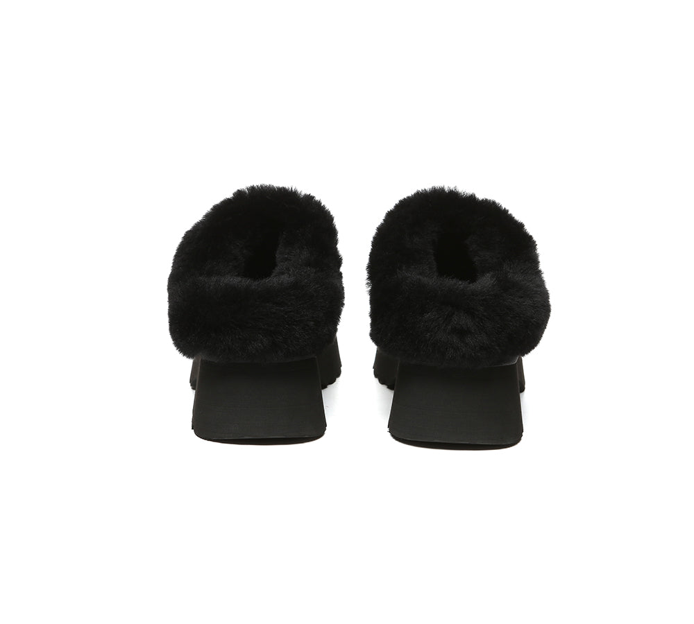 Australian Shepherd® UGG Slippers - Genuine Sheepskin Wool Ankle Boots with Chunky Platform - Cozy Indoor/Outdoor Winter House Shoes for Women & Men