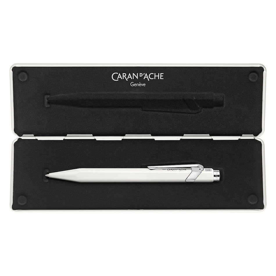 Caran d'Ache 849 Rollerball Pen - Premium White Ballpoint Pen with Slimpack Case - Perfect for Office, School & Gift Giving