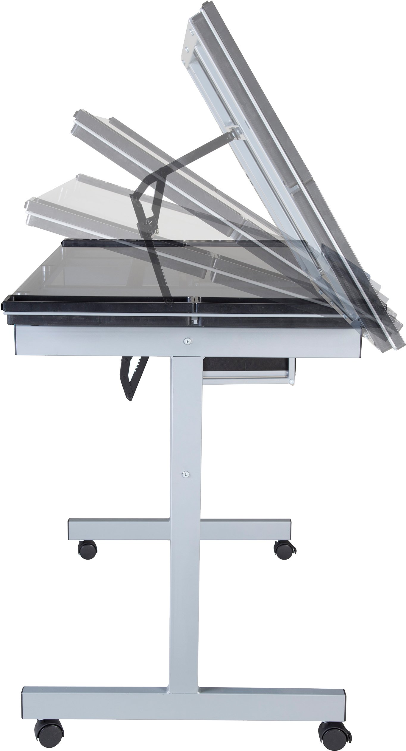 OneSpace Craft Station with Blue Glass Drafting & Silver Accents - Perfect for DIY Projects, Scrapbooking & Home Office Organization
