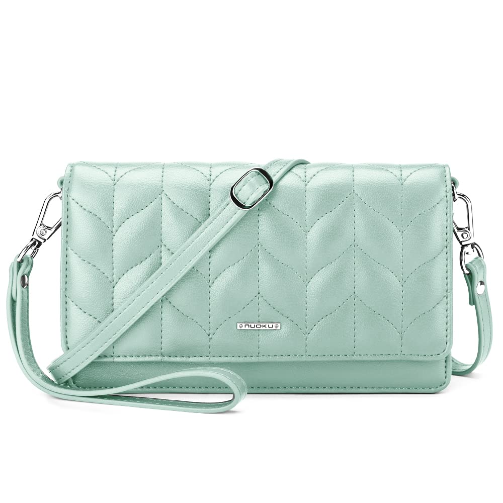 Nuoku Women's Small RFID Blocking Crossbody Purse - Slim Phone Wristlet Wallet with Detachable Strap, 6 Card Slots - Perfect for Travel, Shopping & Everyday Use