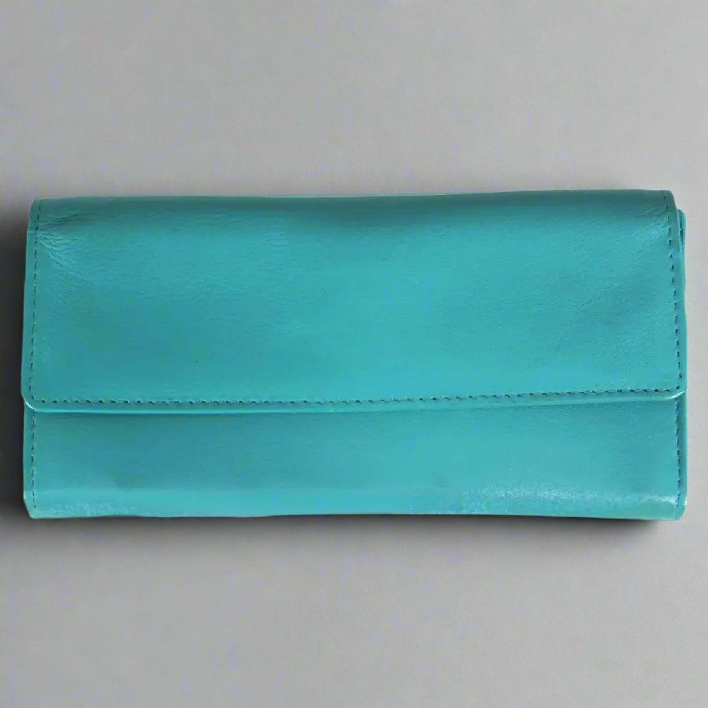 JBG International Women's Wing Flap Trifold Leather Wallet - RFID Blocking Slim Wallet for Credit Cards & Cash - Perfect for Travel, Shopping & Everyday Use