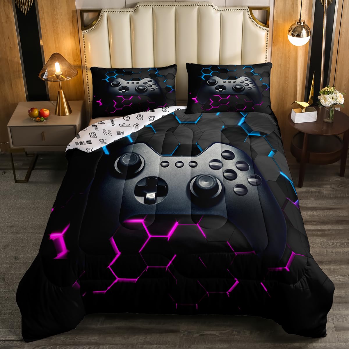 Erosebridal Boys Twin Bedding Sets - Gaming Themed Comforter Set for Kids & Toddlers, Black - Perfect for Bedrooms, Sleepovers & Gaming Rooms