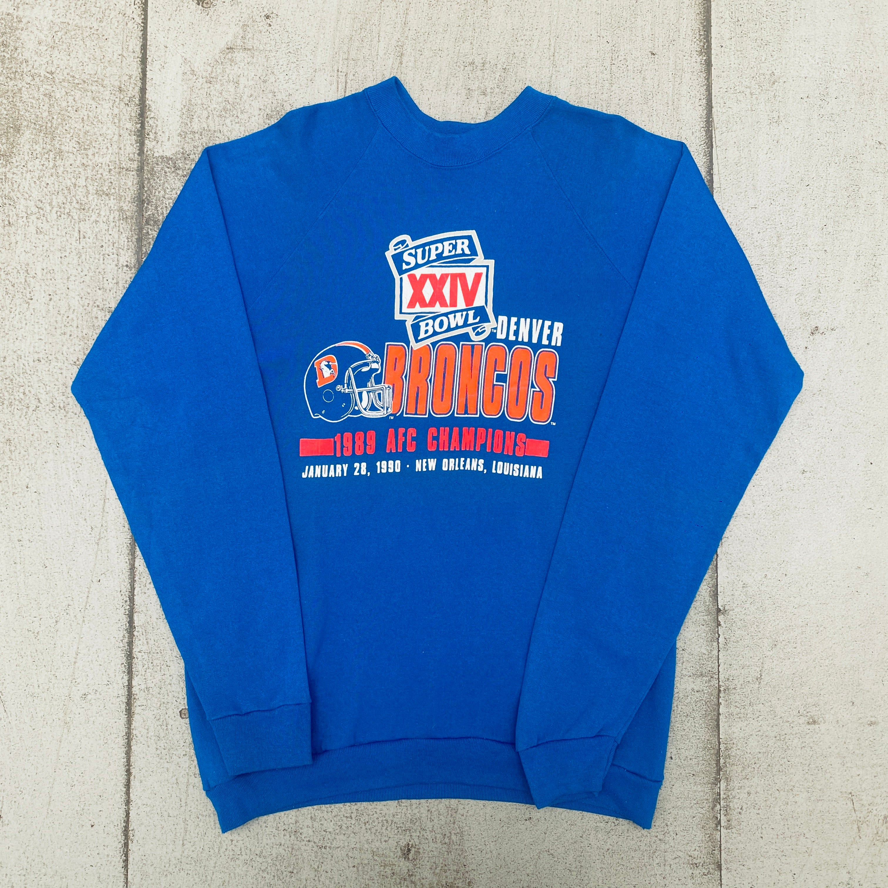 Denver Broncos 1989 AFC Champions Graphic Spellout Sweatshirt - Men's Vintage NFL Football Fan Apparel for Game Day & Casual Wear