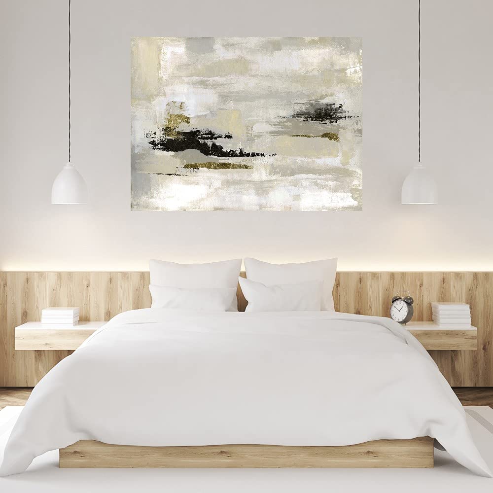Summer Saffron Fine Art Canvas Wall Decor by Artist Janet Tava - Modern Abstract Painting for Living Room, Bedroom, Office & More - Ready to Hang 46x35 Inches - Perfect for Home Decor, Housewarming Gifts & Interior Design