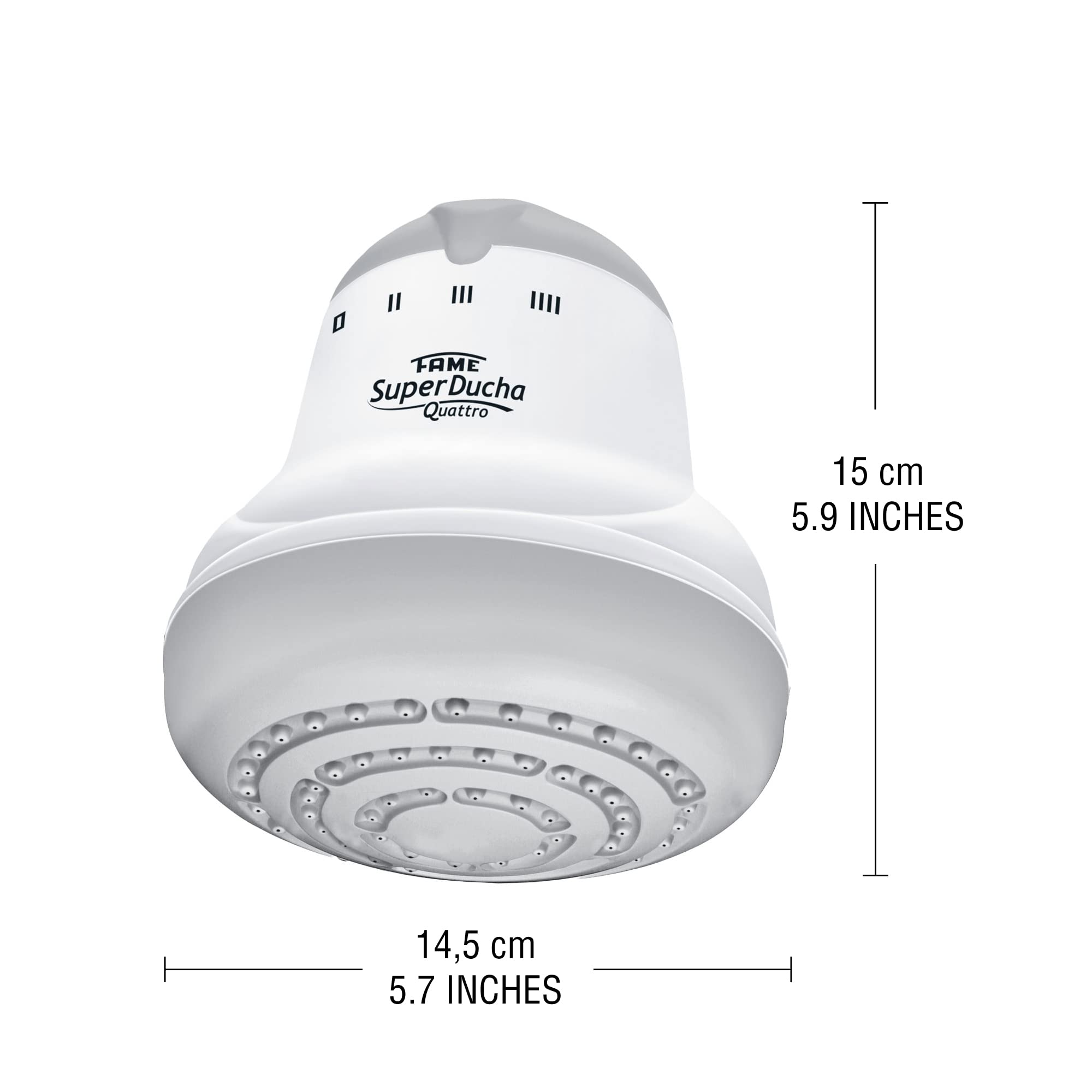 110V Electric Tankless Water Heater - SUPERDUCHA QUATTRO Instant Shower with 4 Temperature Settings (4400W) | Perfect for Bathrooms, Camping & RV Use