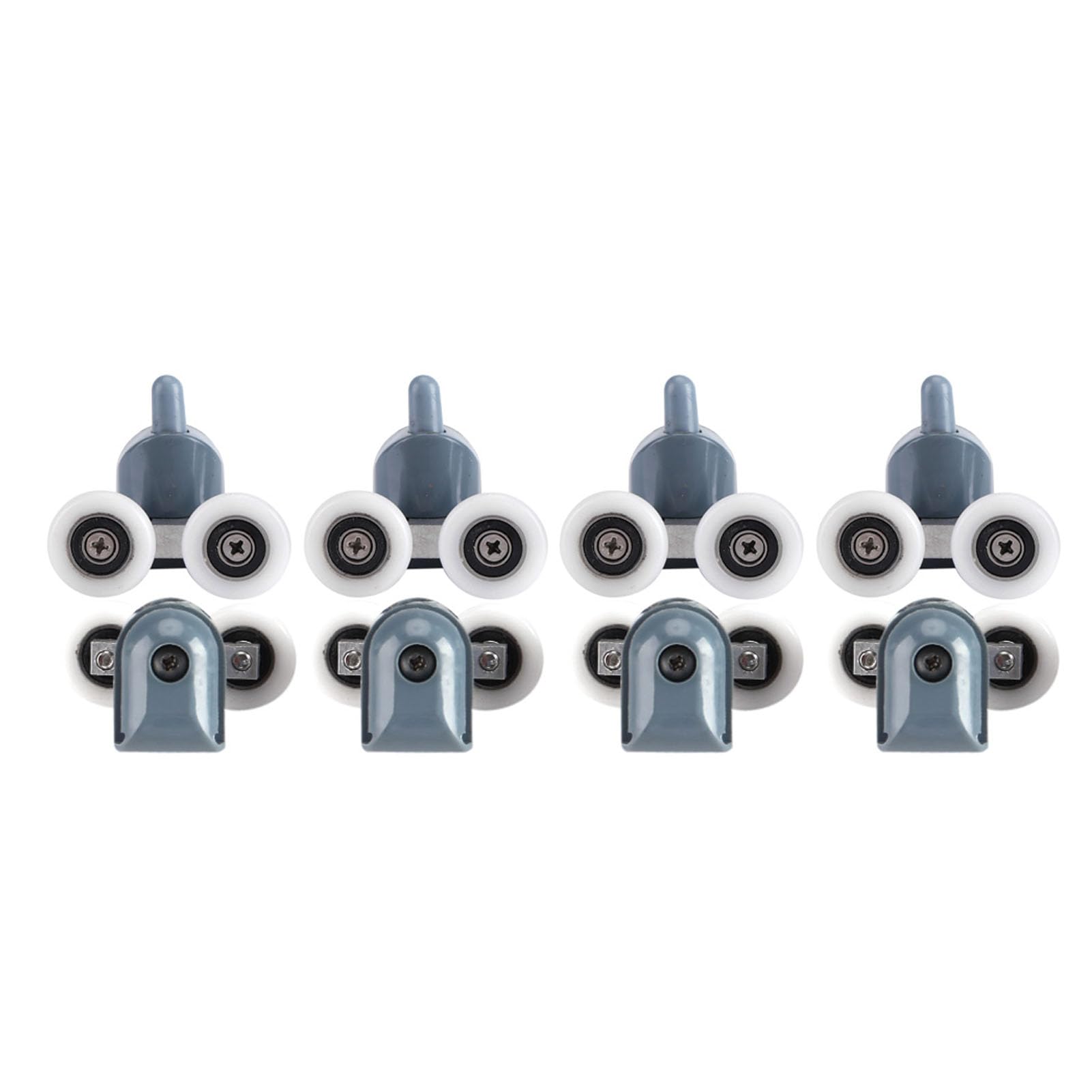 8-Pack Shower Door Rollers - Top & Bottom Double Wheel Pulleys for Most Shower Enclosures & Cabins | Durable Sliding Wheels for Smooth Shower Door Operation | Perfect for Bathroom Renovation & Shower Replacement Projects