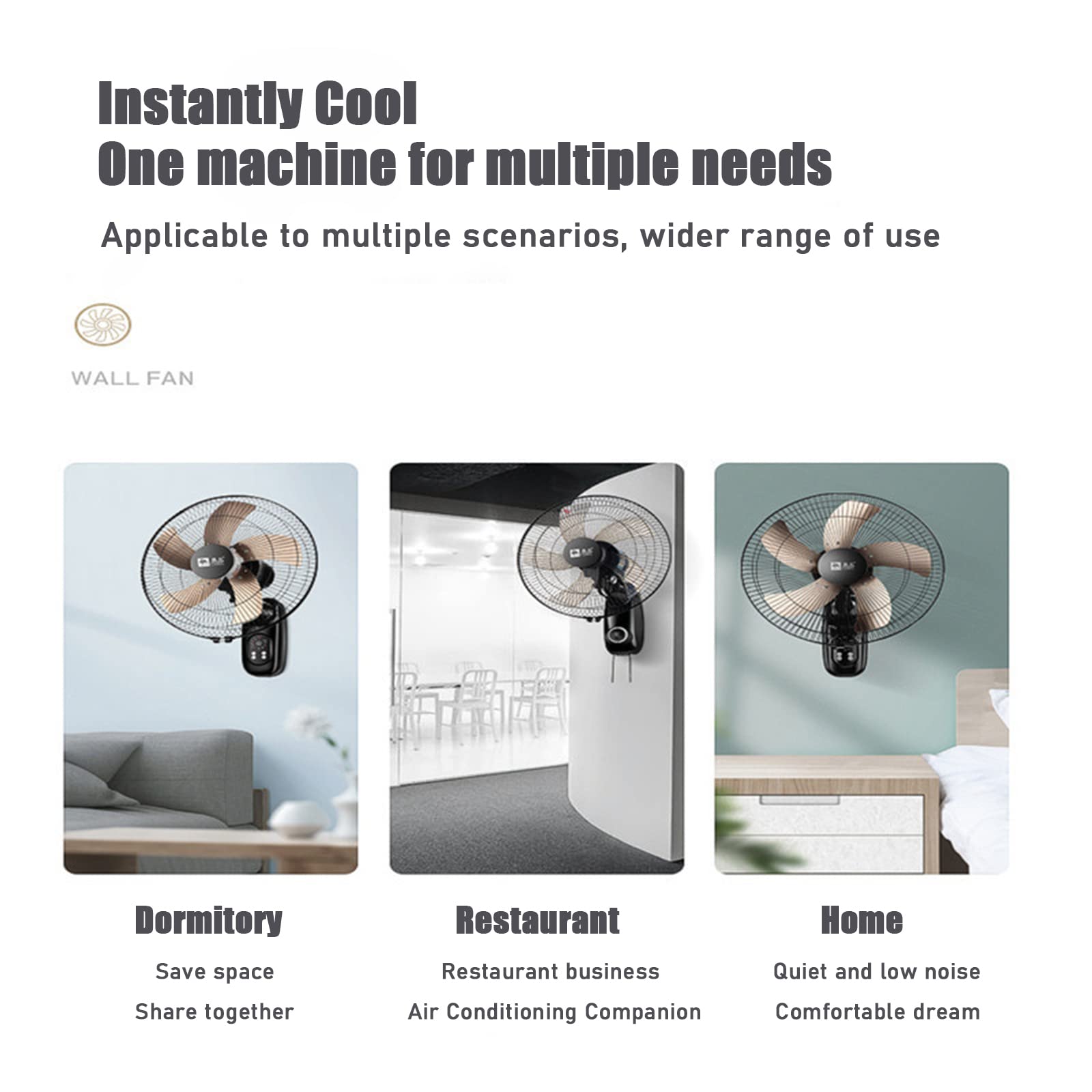 16 Inch Wall Mount Fan with Remote Control - 5 Blades, 3 Speeds & 4 Hour Timer - High Velocity Oscillating Fan for Industrial, Commercial & Home Use - Perfect for Warehouses, Offices, Bedrooms and Living Rooms