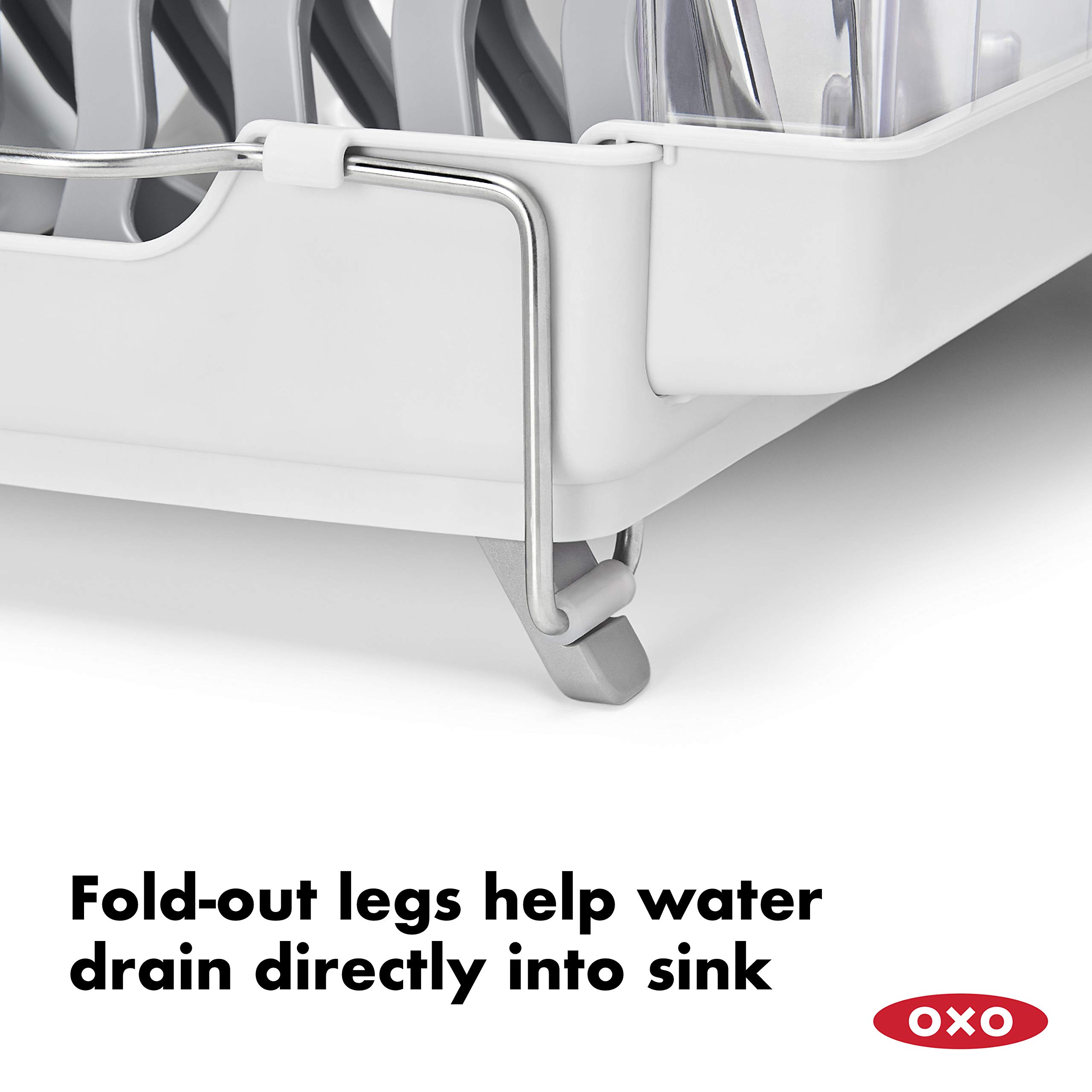 OXO Good Grips Foldable Dish Drying Rack - Space Saving Kitchen Organizer for Countertop, Sink & Small Spaces - Perfect for Apartments, RVs & Compact Kitchens
