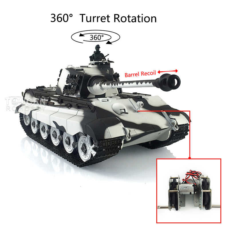 Henglong 1/16 Scale 7.0 Version King Tiger German RC Tank - 3888A Plastic Model with 360° Rotating Turret, Steel Gearbox & Barrel Recoil | Remote Control Military Vehicle for Collectors, Hobbyists & Battle Simulation Scenes