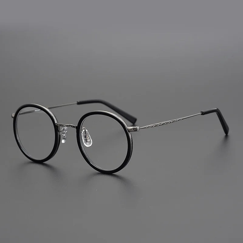 Stylish Aimee Unisex Full Rim Round Titanium Acetate Eyeglasses Frame 2804 - Lightweight & Durable for Work, Reading & Everyday Wear