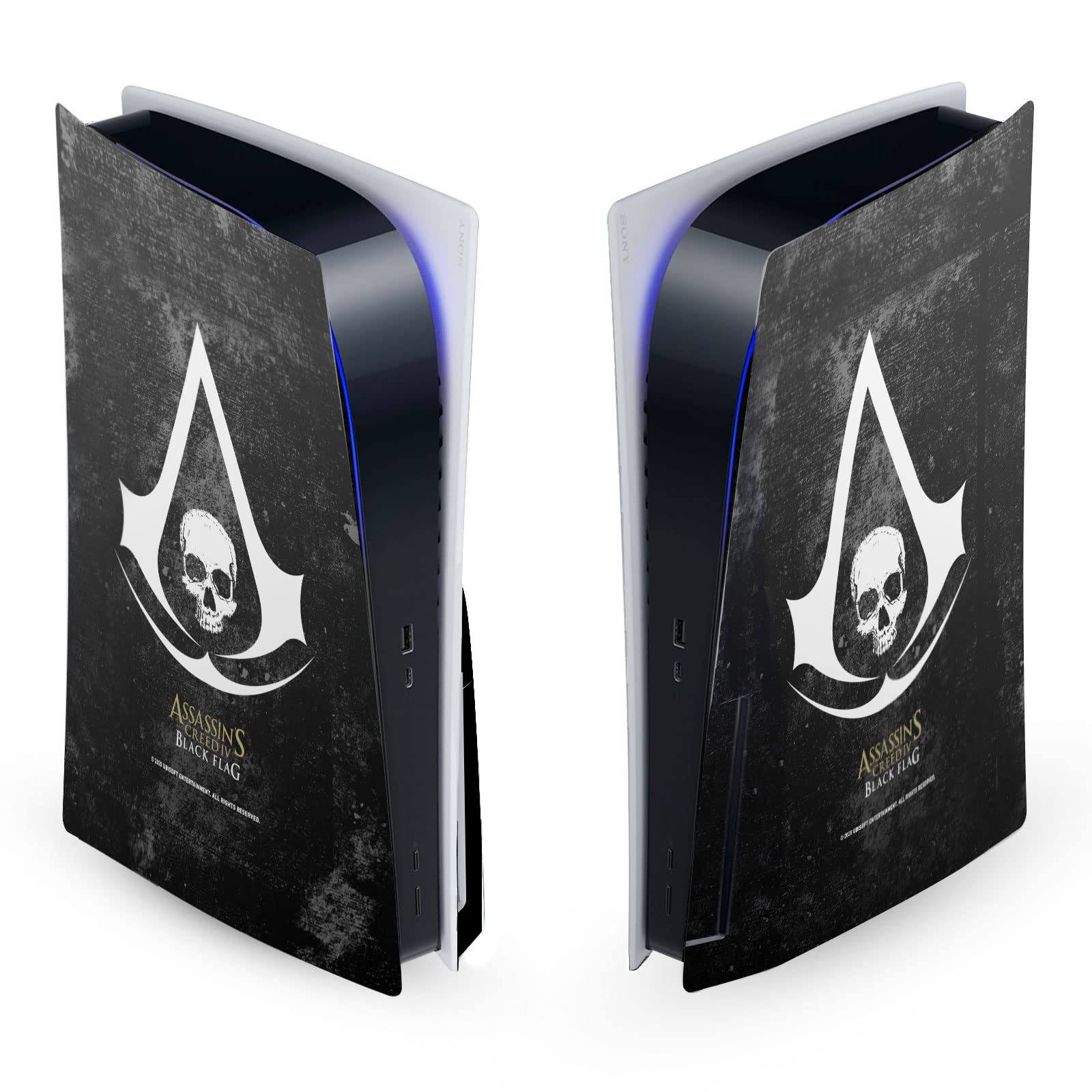 Officially Licensed Assassin's Creed Grunge Black Flag Vinyl Skin Cover for Sony PS5 Disc Edition - Gaming Case Protector with Premium Logos | Perfect for PS5 Console Protection & Gaming Setups