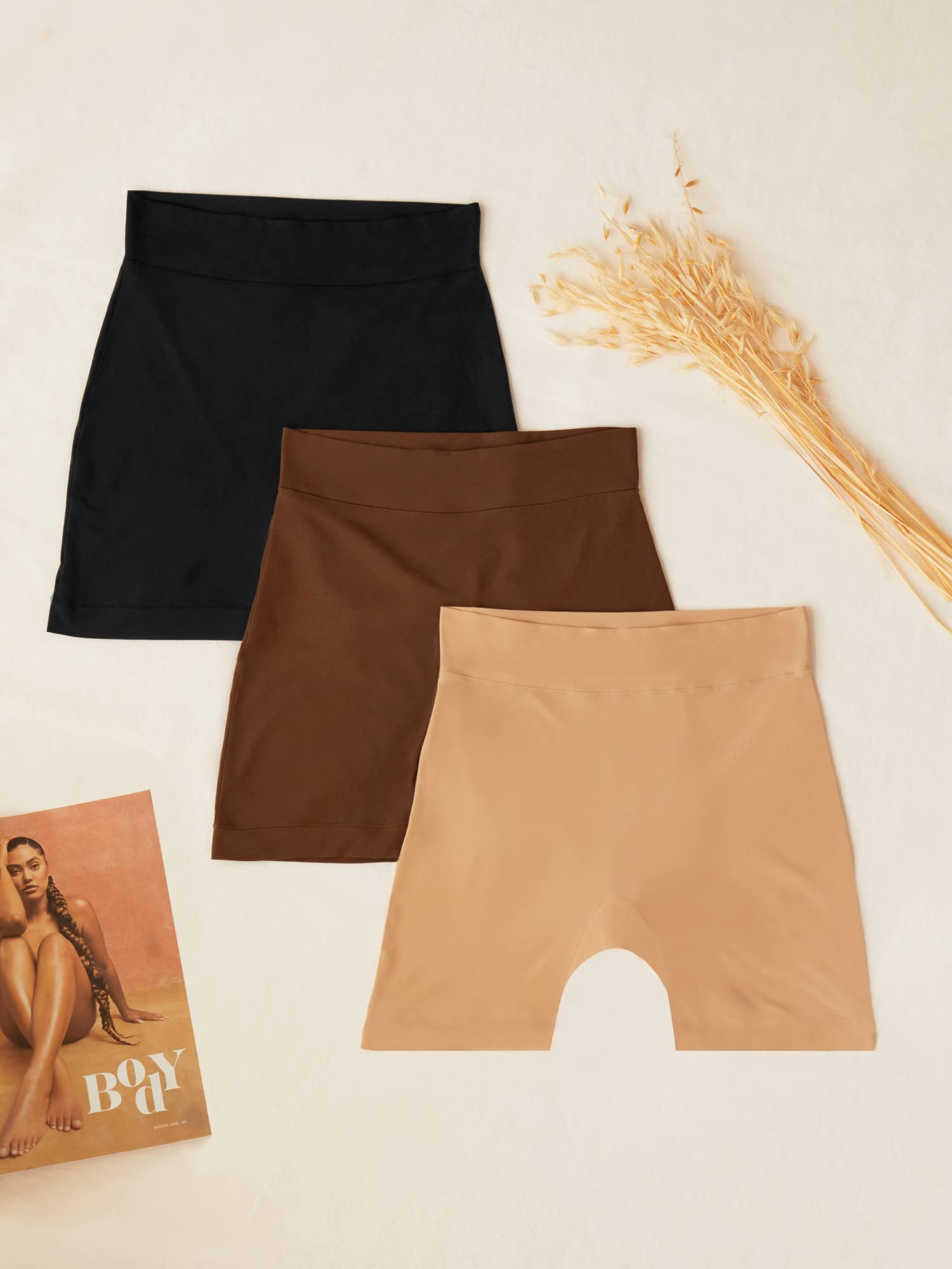 Curvy Couture Women's Slip Shorts - Seamless Underwear for Comfort & Coverage - Perfect for Dresses, Skirts & Everyday Wear